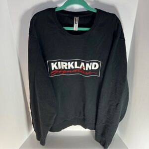 Kirkland Signature Mens 3XL Women’s 4XL Blk Sweatshirt Embroidered Logo Crewneck
